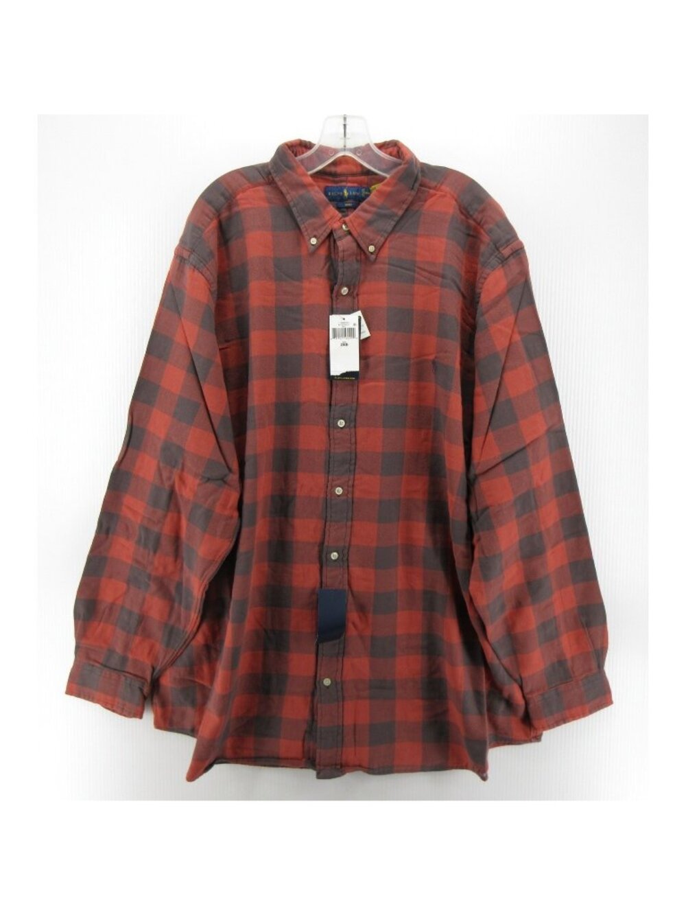 Ralph Lauren Shirt 2XB Red Buffalo Plaid Lined Button Down Preppy